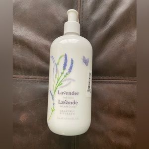 Crabtree and Evelyn Lavender lotion. Hard to find. Discontinued scent
